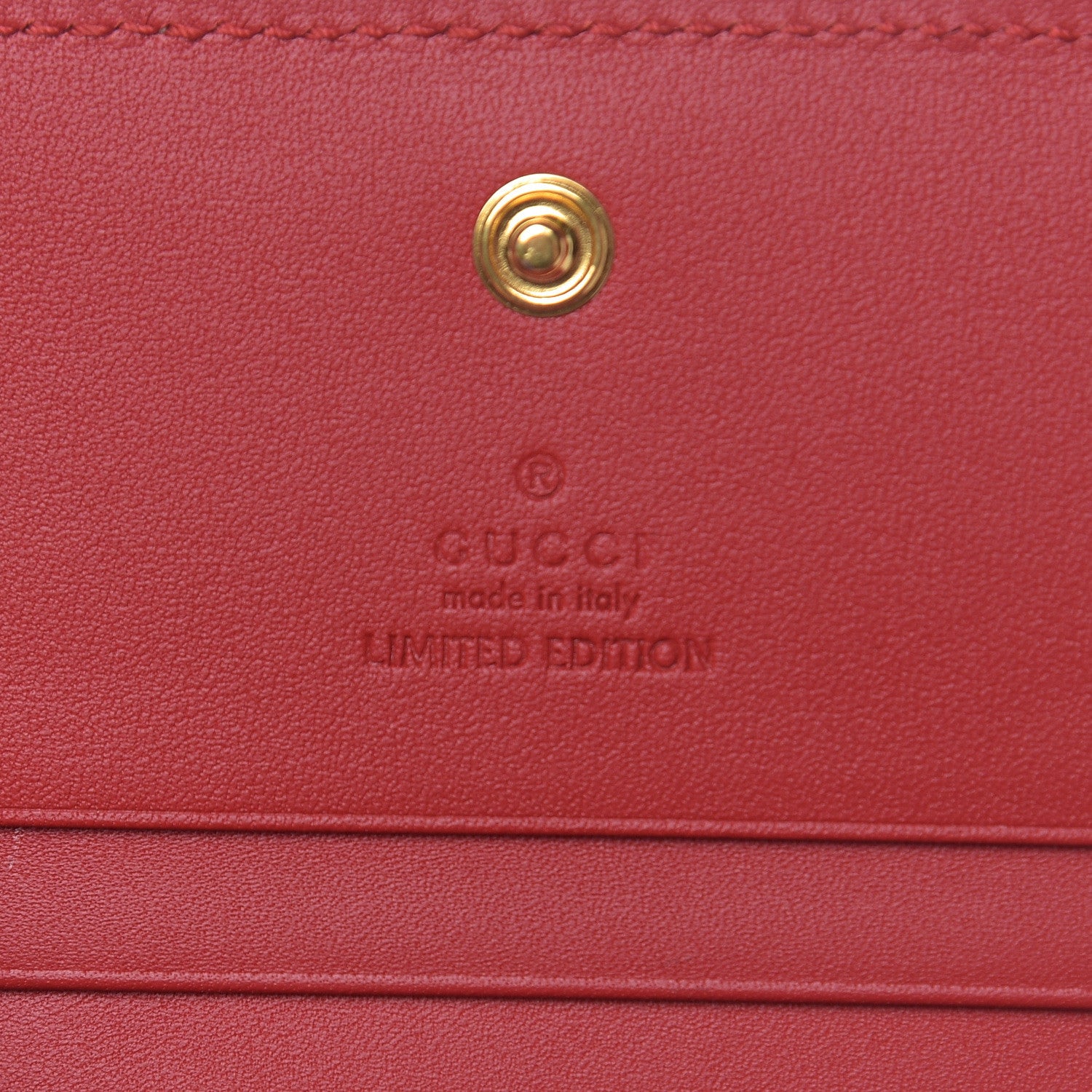 Gucci GG Supreme Monogram Bosco Patch Card Case Wallet Beige Malva Hibiscus Red 6 of 8