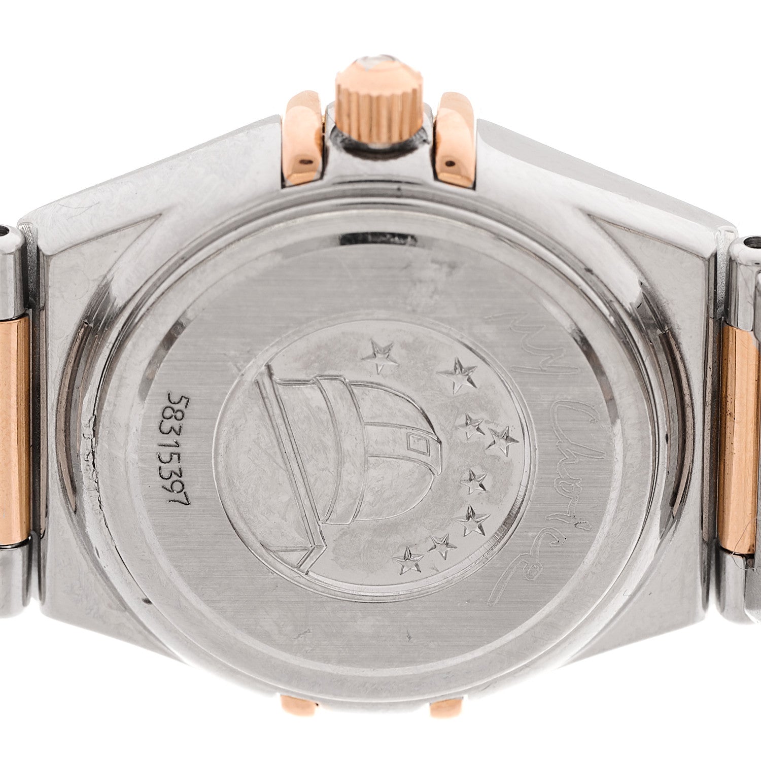 Omega Stainless Steel 18K Red Gold Diamond Bezel Mother of Pearl 22mm Constellation My Choice Quartz Watch 1368.74.00 4 of 5