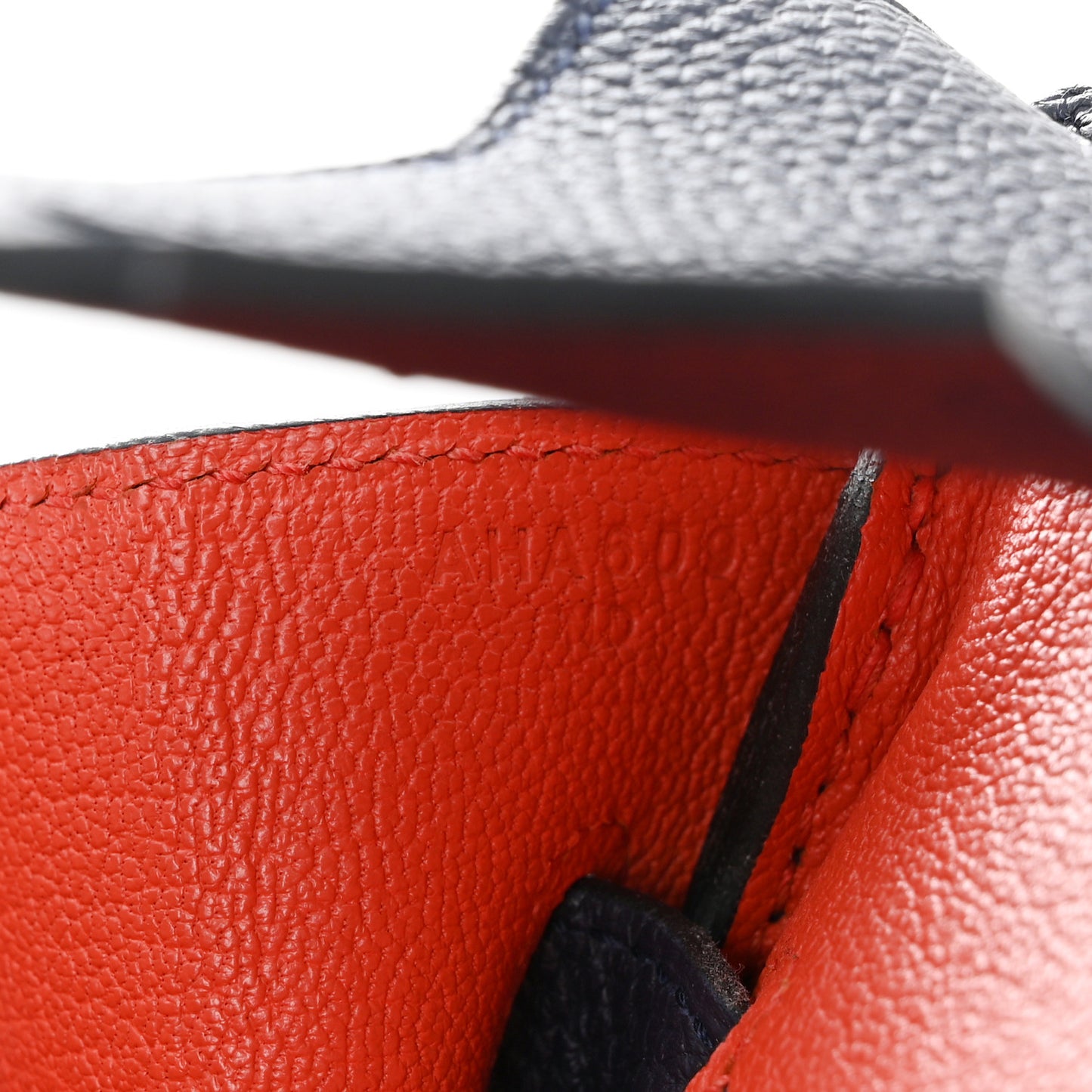 Togo Birkin Verso 30 Bleu Nuit Orange Poppy