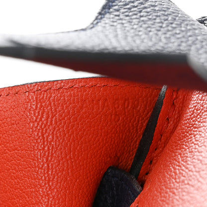 Hermes Togo Birkin Verso 30 Bleu Nuit Orange Poppy 6 of 11