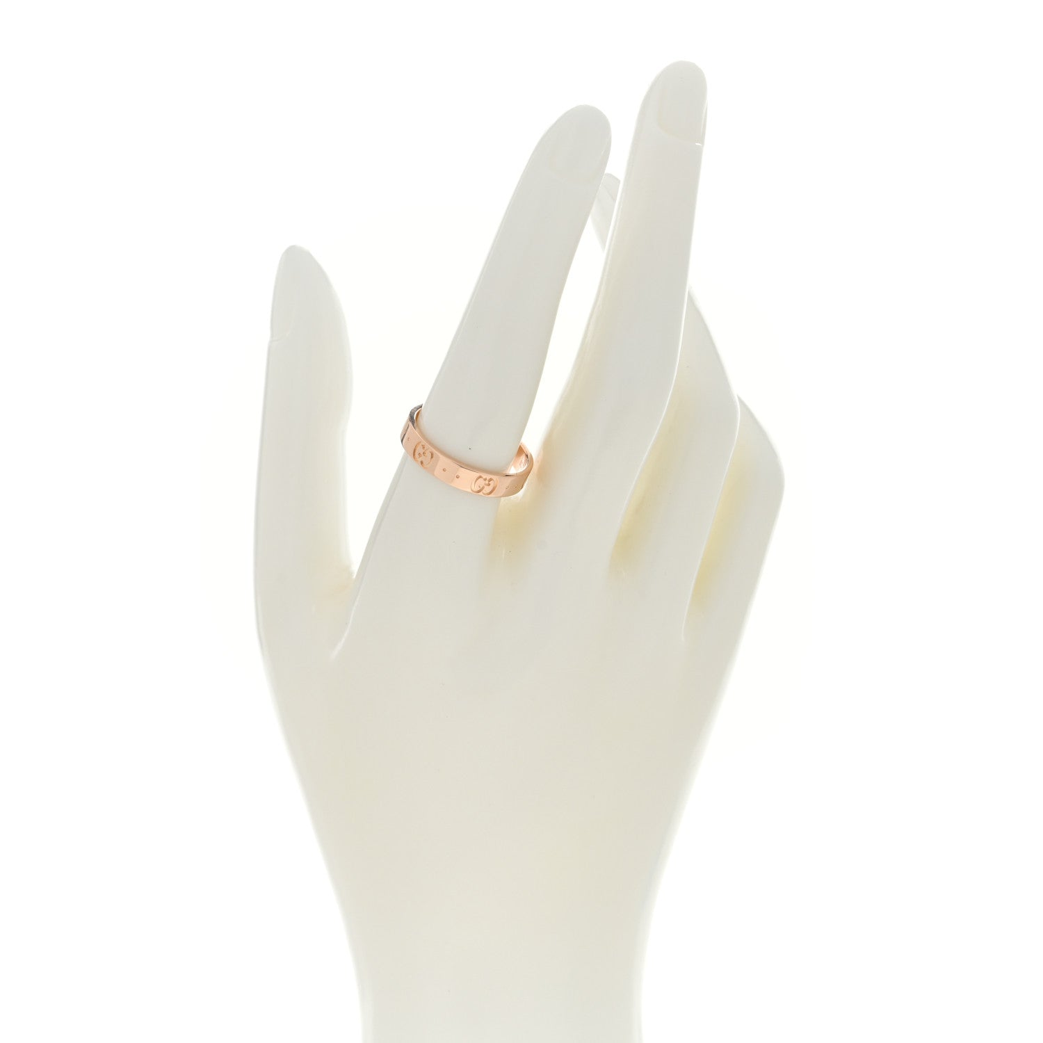 Gucci 18K Yellow Gold 4mm Icon Thin Band Ring 58 8.25 2 of 4