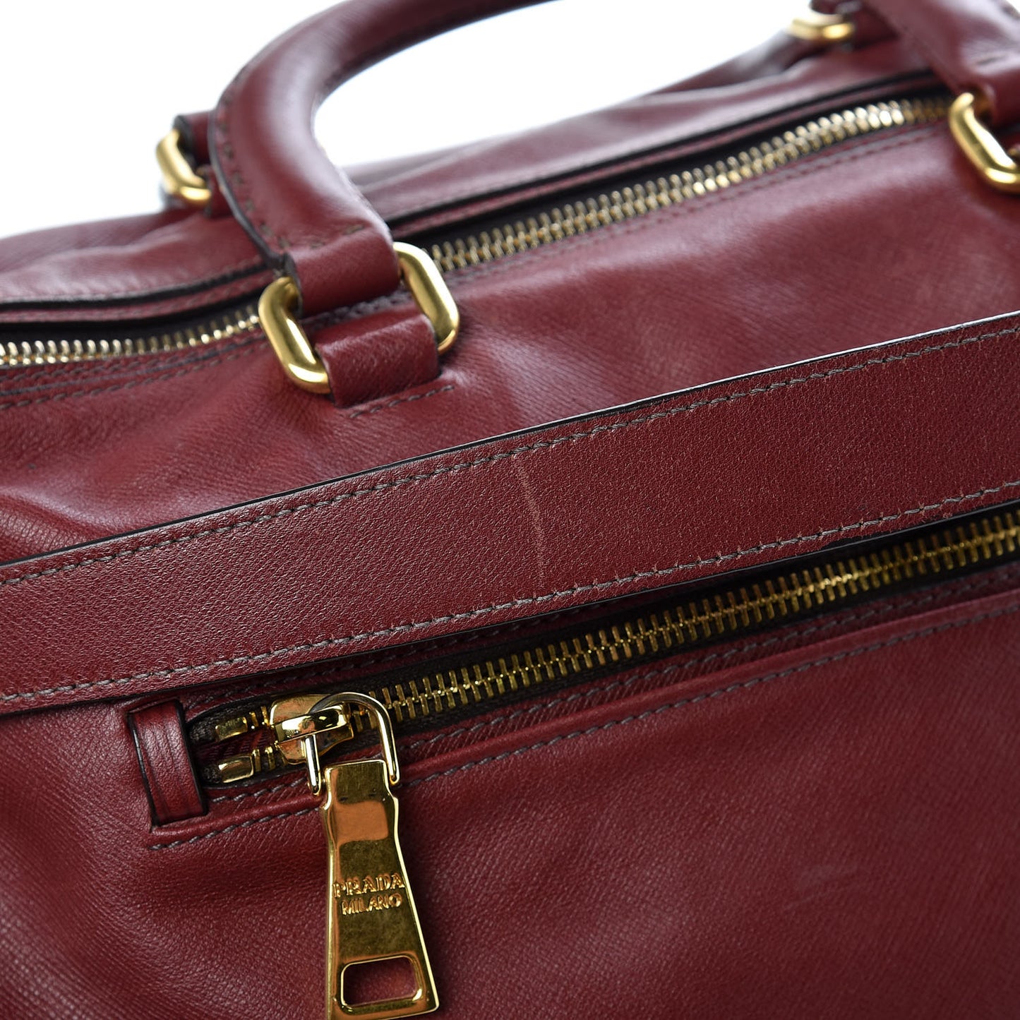 Saffiano Tessuto Nylon Satchel Fuoco