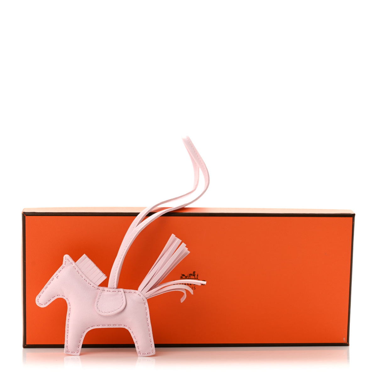 Hermes Milo Lambskin Rodeo Horse Bag Charm PM Rose Darling 4 of 4