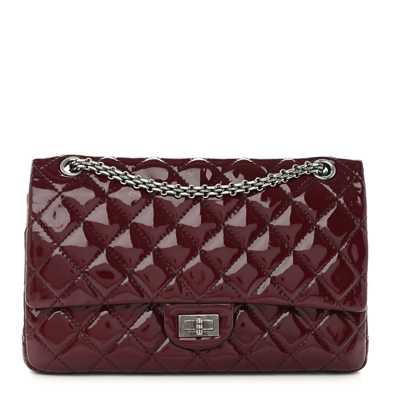 Chanel Patent Quilted 2.55 Reissue 226 Flap Burgundy 1 of 11
