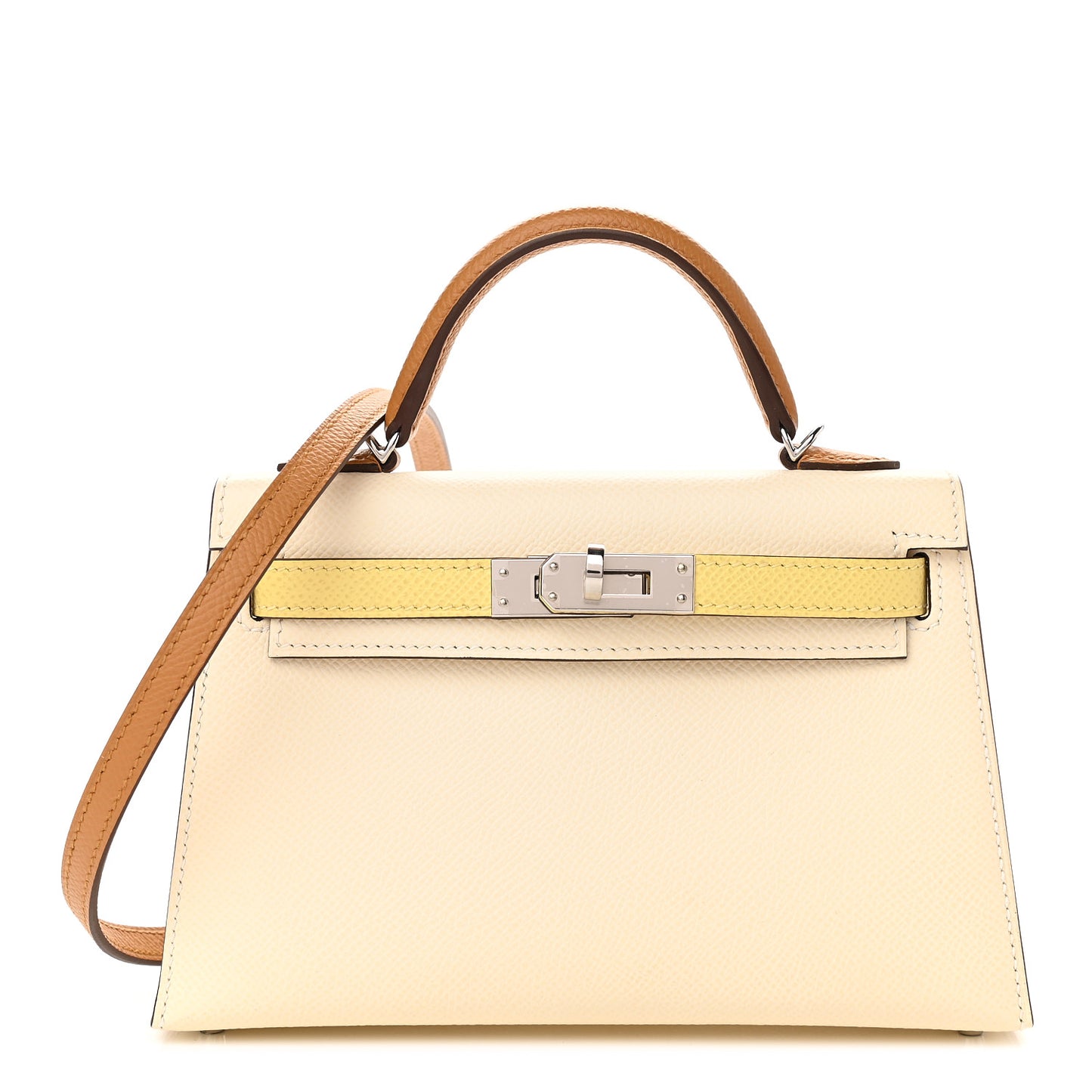 Epsom Mini Kelly Sellier 20 Nata Jaune Poussin Sesame