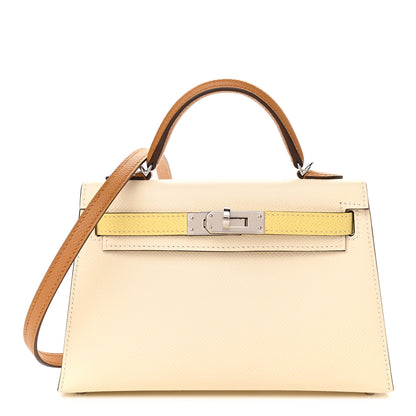Hermes Epsom Mini Kelly Sellier 20 Nata Jaune Poussin Sesame 1 of 10