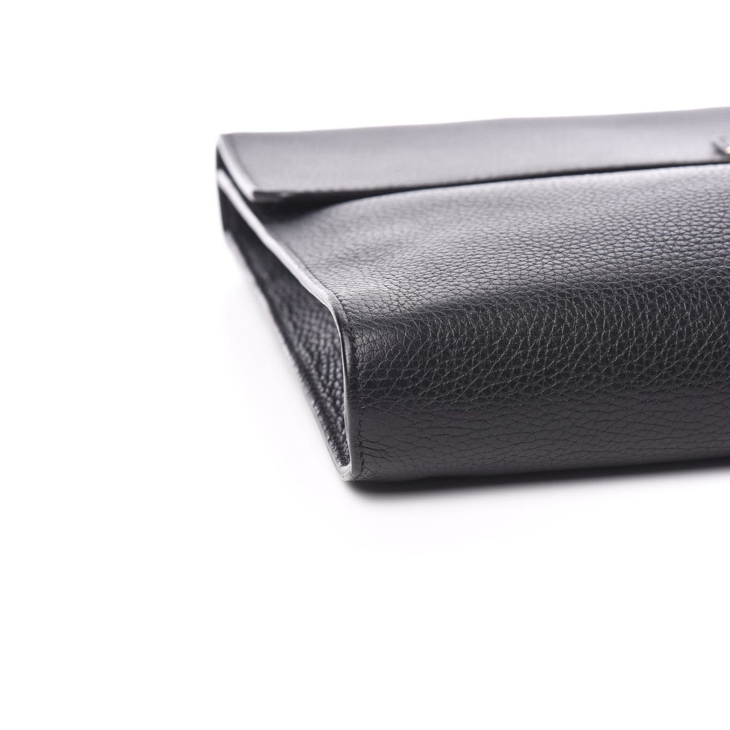 Grained Calfskin Briefcase Black