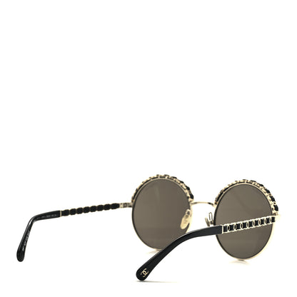 Chanel Metal Calfskin Round Chain Sunglasses 4265-Q Black 4 of 8