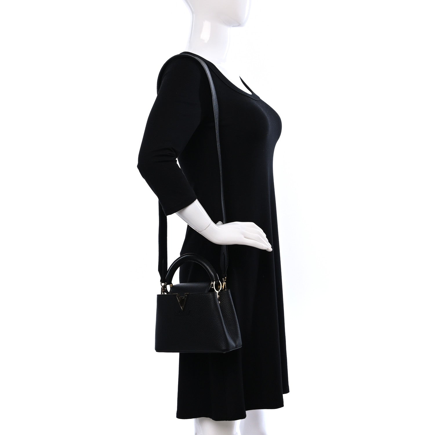 Louis Vuitton Taurillon Mini Capucines Black 2 of 8