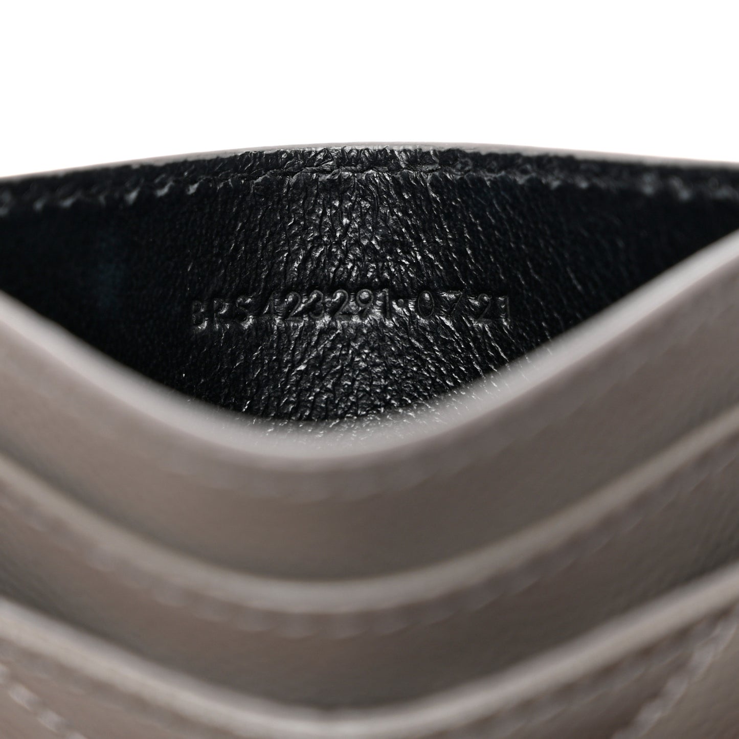 Grain De Poudre Matelasse Chevron Monogram Credit Card Case Fog