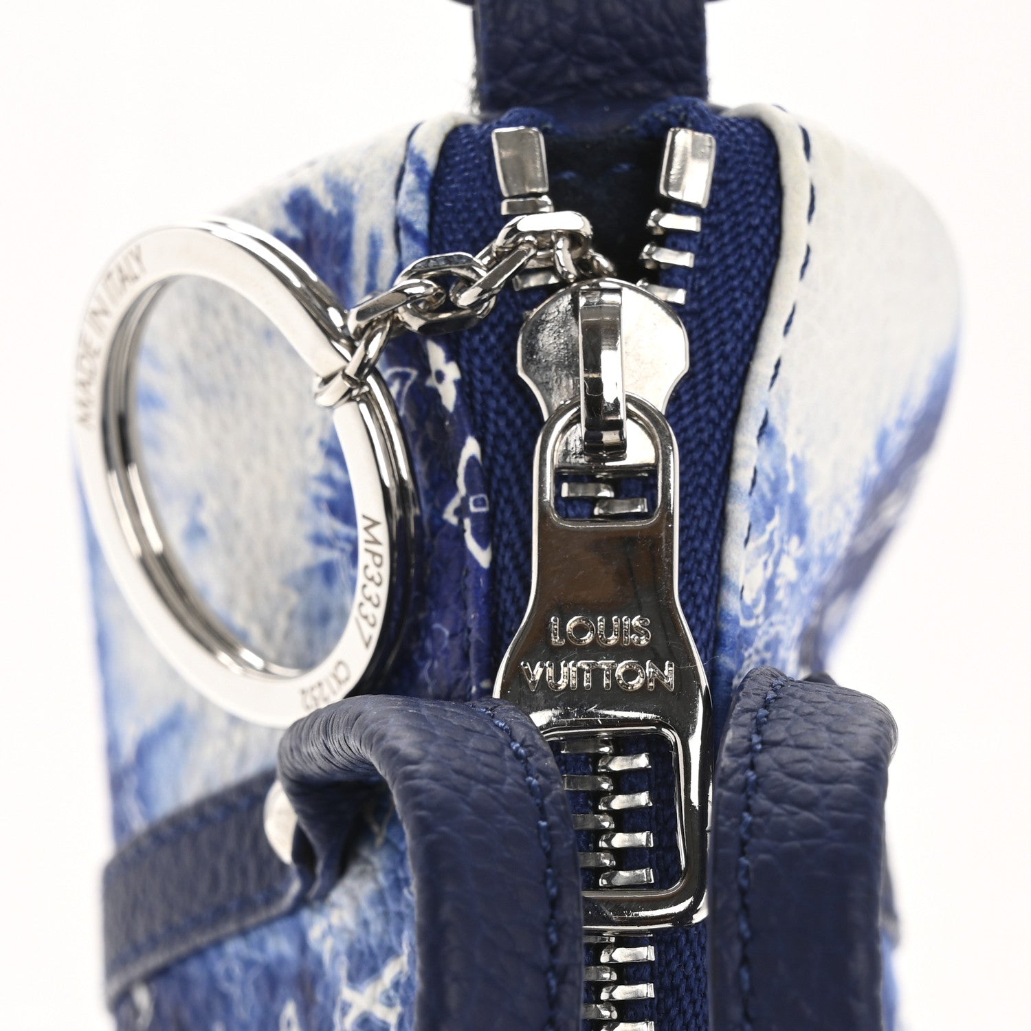 Louis Vuitton Monogram Bandana Mini Keepall Bag Charm Key Holder Blue 6 of 6