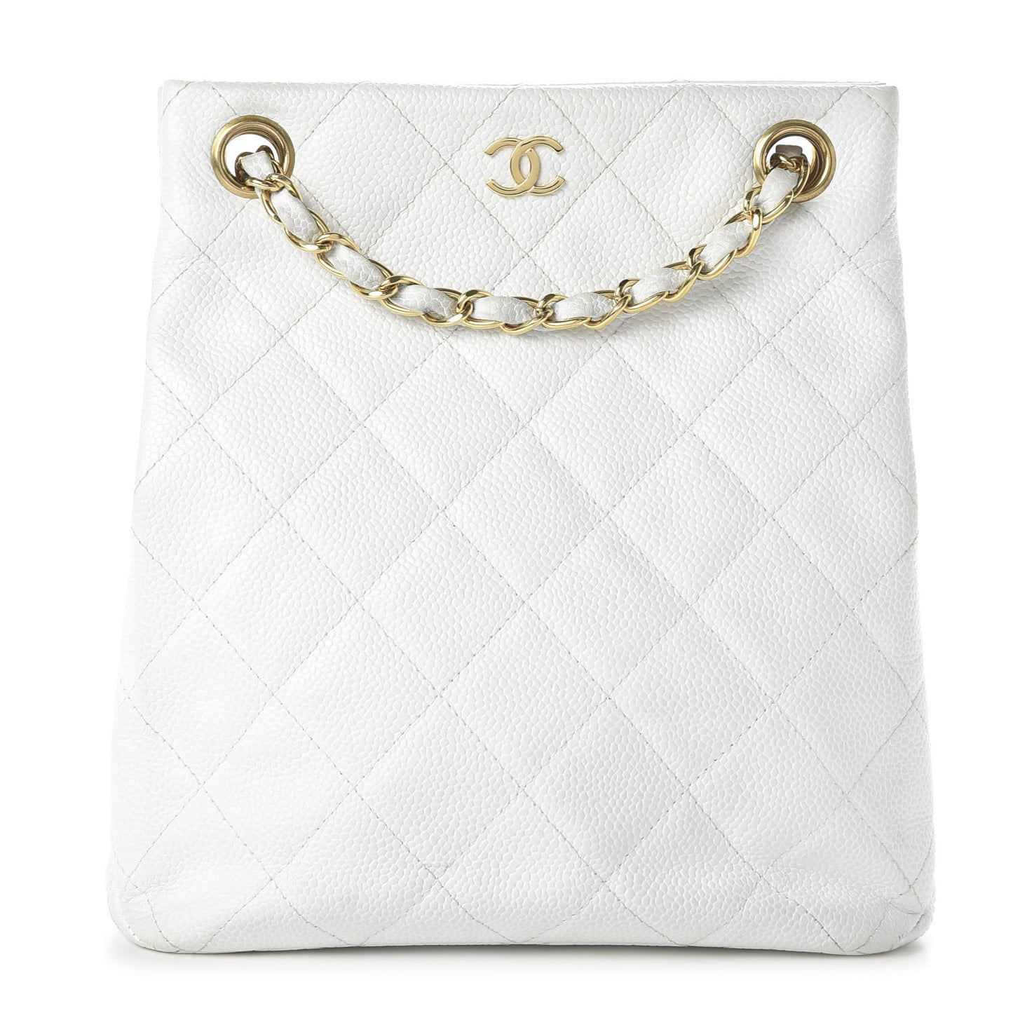 Caviar Quilted Shoulder Bag White