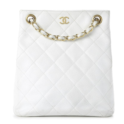 Chanel Caviar Quilted Shoulder Bag White 1 of 10