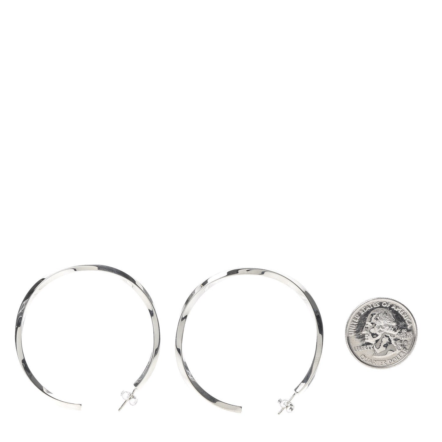Sterling Silver Large Twist Hoop Earrings
