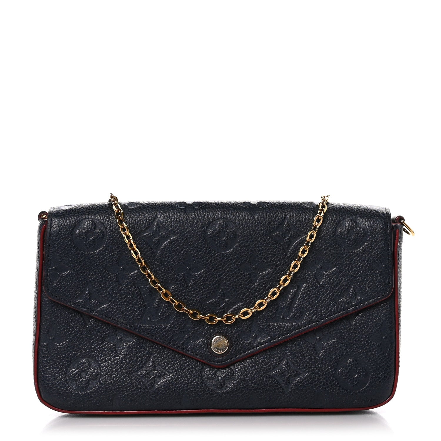 Louis Vuitton Empreinte Pochette Felicie Chain Wallet Marine Rouge 1 of 11