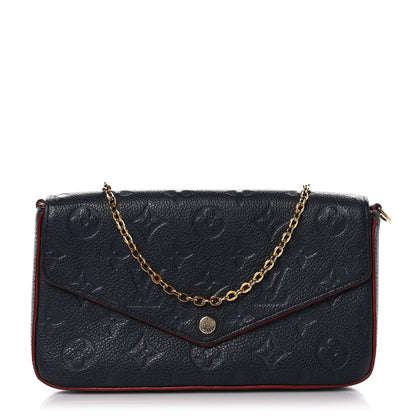 Louis Vuitton Empreinte Pochette Felicie Chain Wallet Marine Rouge 1 of 11