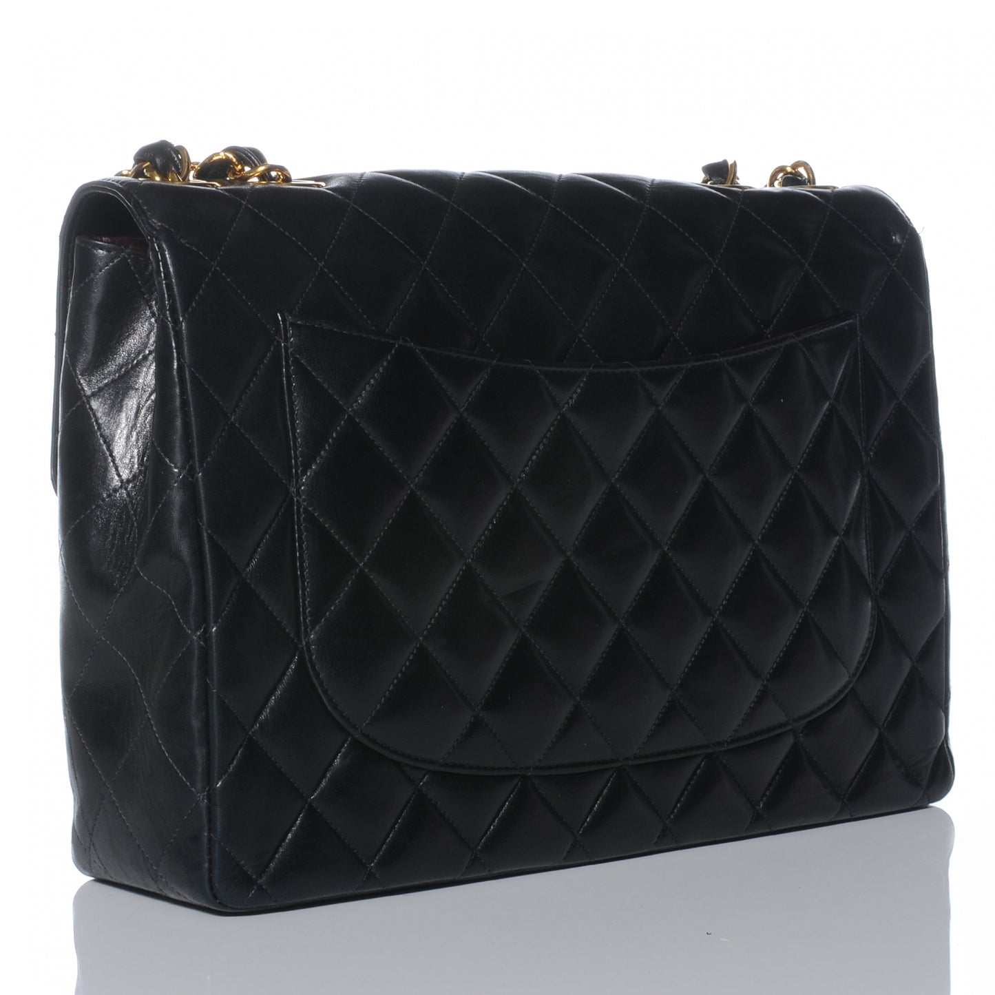 Lambskin Jumbo Single Flap Black