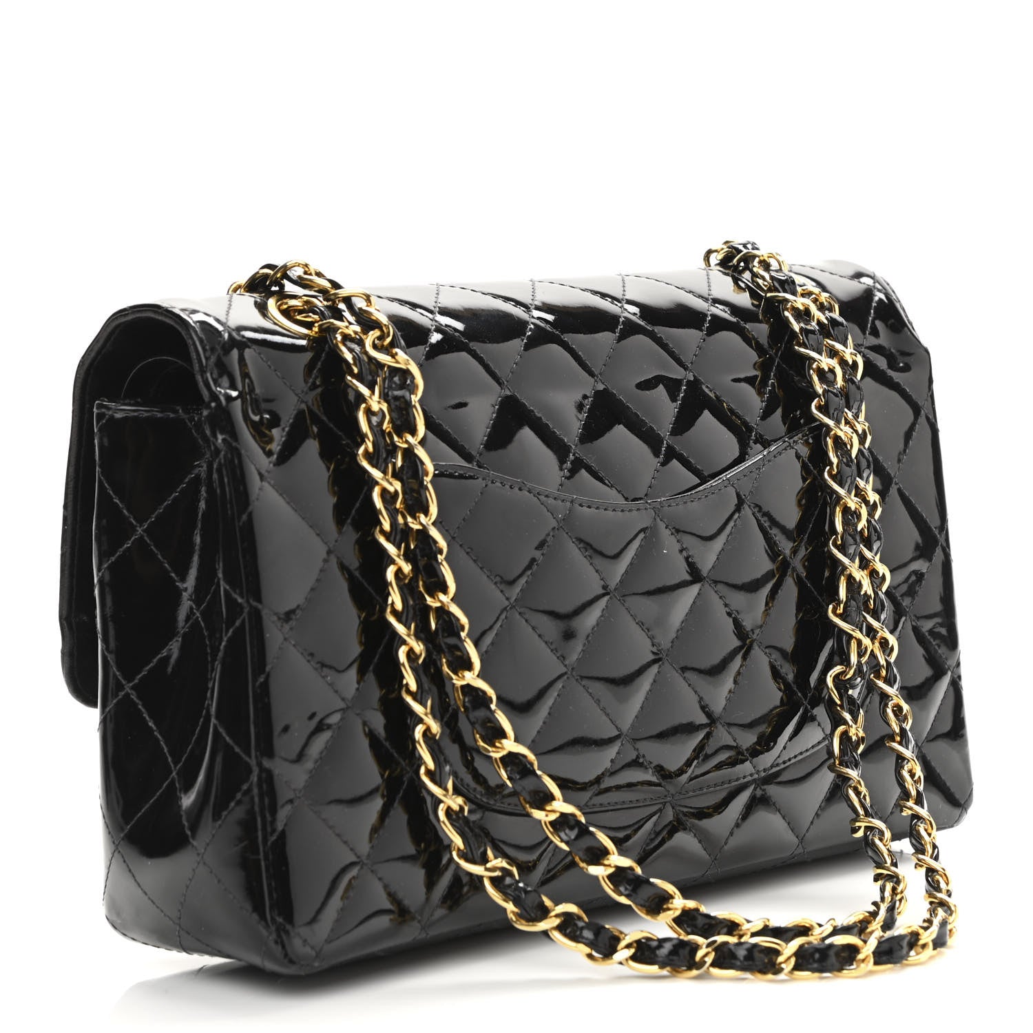 Chanel Patent Quilted Medium Double Flap Black 3 of 12