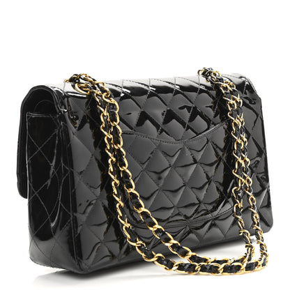 Chanel Patent Quilted Medium Double Flap Black 3 of 12