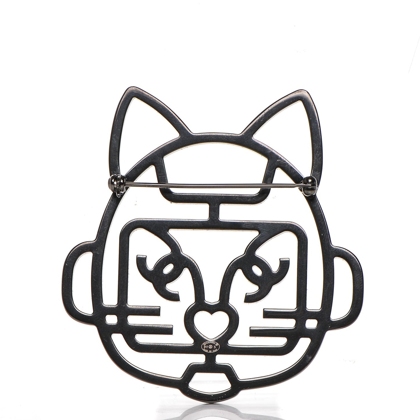 Strass Crystal Emoji Robot Cat Brooch Blue