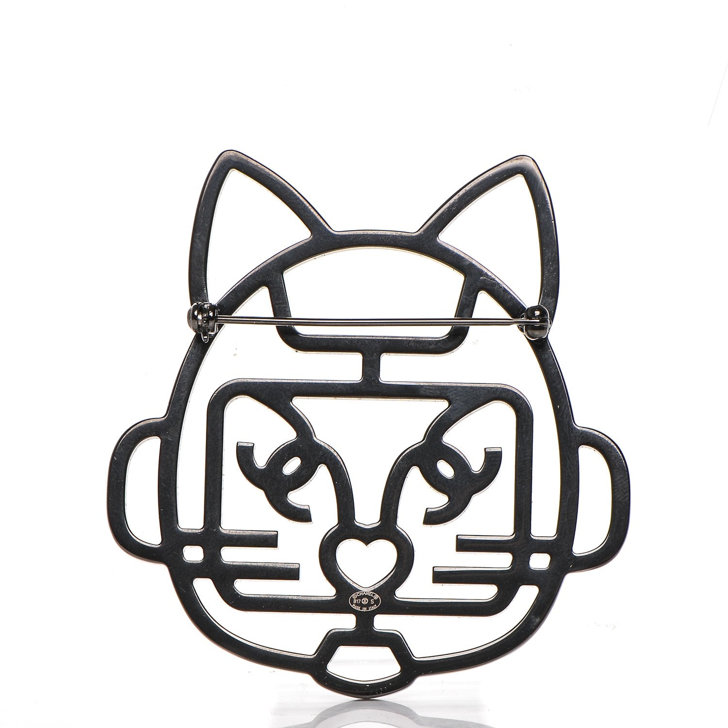 Chanel Strass Crystal Emoji Robot Cat Brooch Blue 3 of 4