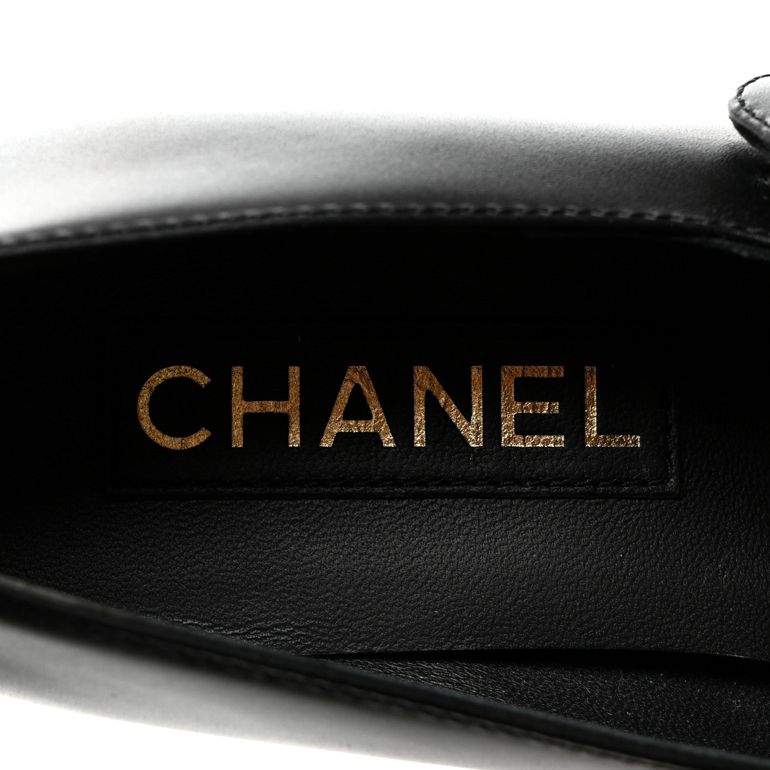 Chanel Calfskin Patent Mary Janes Flats 37.5 Black 6 of 8