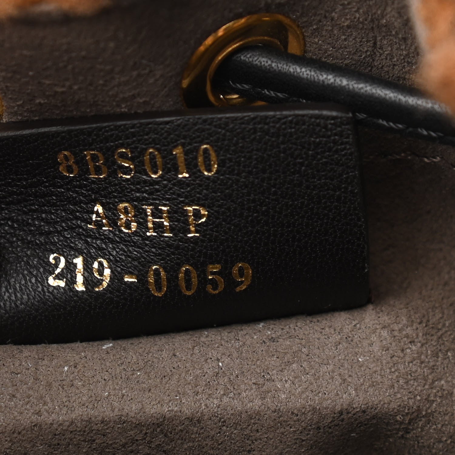 Fendi Shearling Vitello Dolce F is Fendi Macro FF 1974 Mini Mon Tresor Bucket Bag Tobacco Black 7 of 11