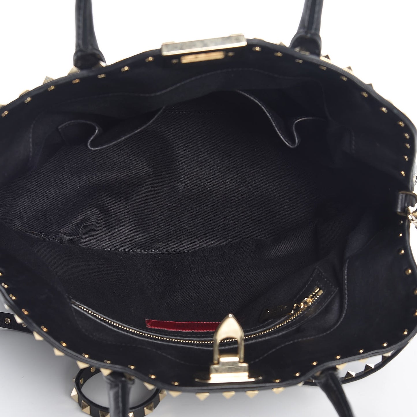 Vitello Rockstud Dome Satchel Black