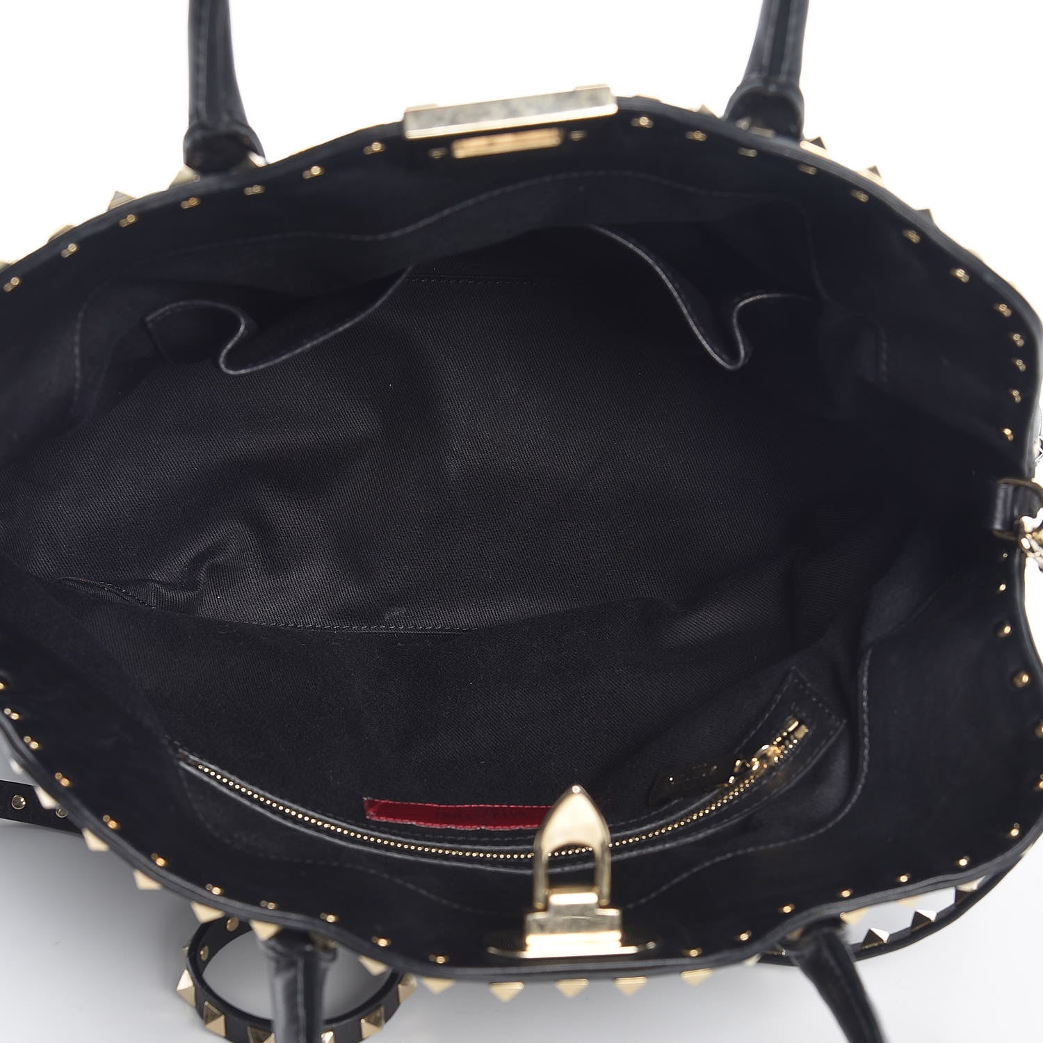 Valentino Garavani Vitello Rockstud Dome Satchel Black 6 of 13