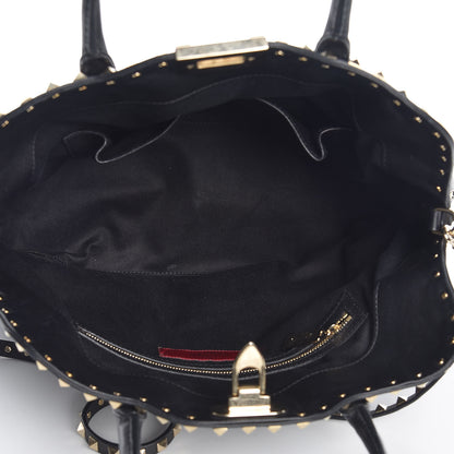 Valentino Garavani Vitello Rockstud Dome Satchel Black 6 of 13