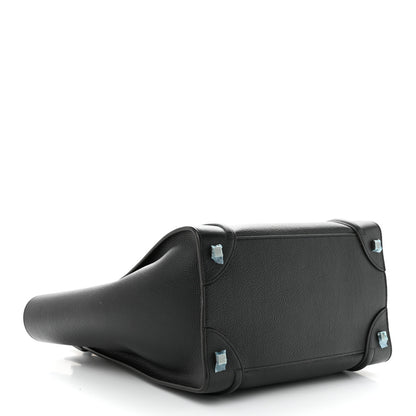 Celine Drummed Calfskin Mini Luggage Black 4 of 10