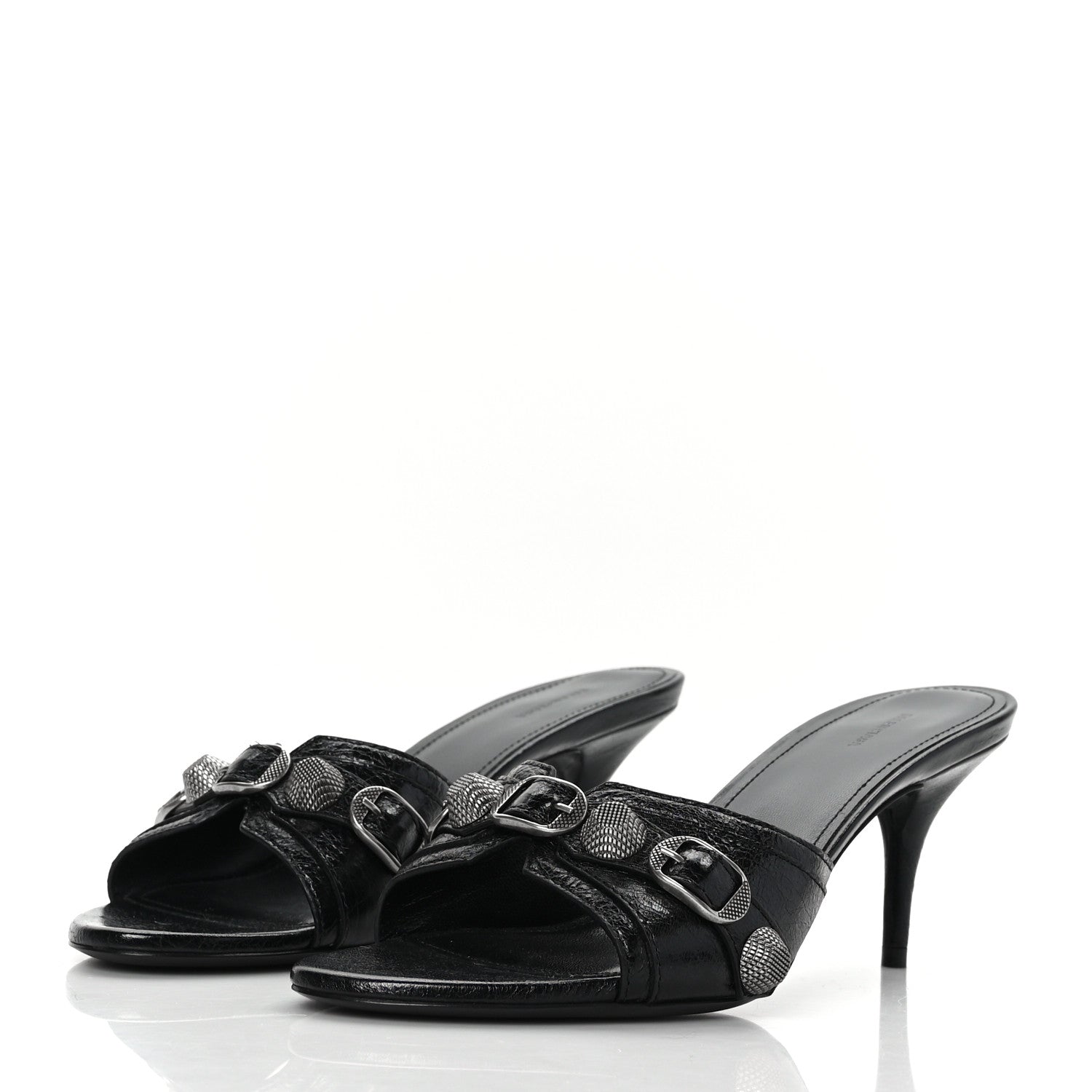 Balenciaga Agneau Arena Cagole 50mm Slide Sandals 38 Black 3 of 8