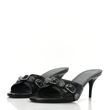 Balenciaga Agneau Arena Cagole 50mm Slide Sandals 38 Black 3 of 8