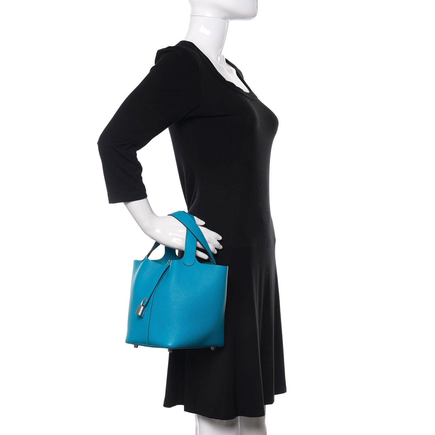Hermes Taurillon Clemence Picotin Lock 18 PM Bleu Frida 2 of 11