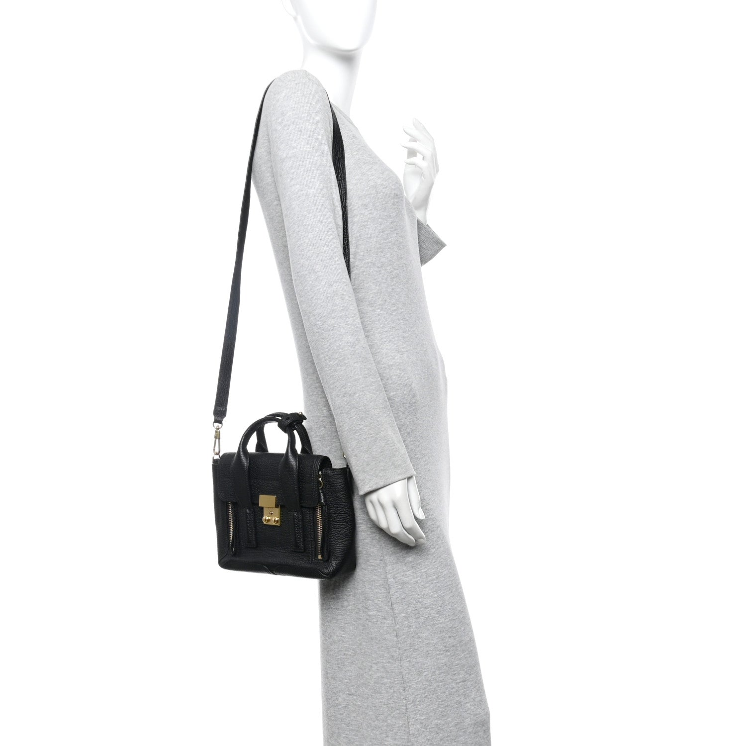 3.1 Phillip Lim Textured Calfskin Mini Pashli Satchel Black 2 of 9