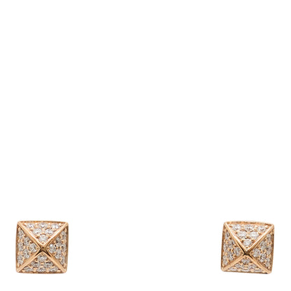 Hermes 18K Rose Gold Diamond Clou d'H Stud Earrings 1 of 5