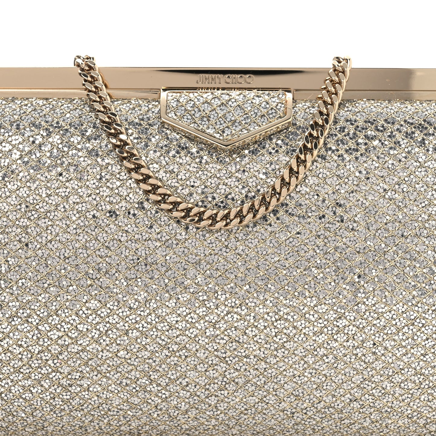 Glitter Ellipse Clutch Champagne