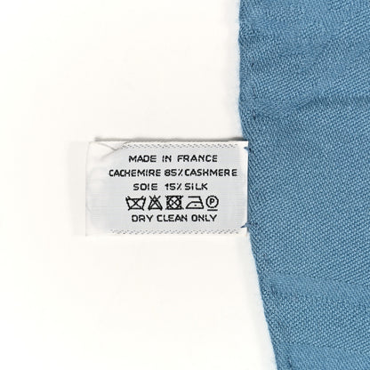Hermes Cashmere Silk New Libris Stole Outre-Mer 3 of 3