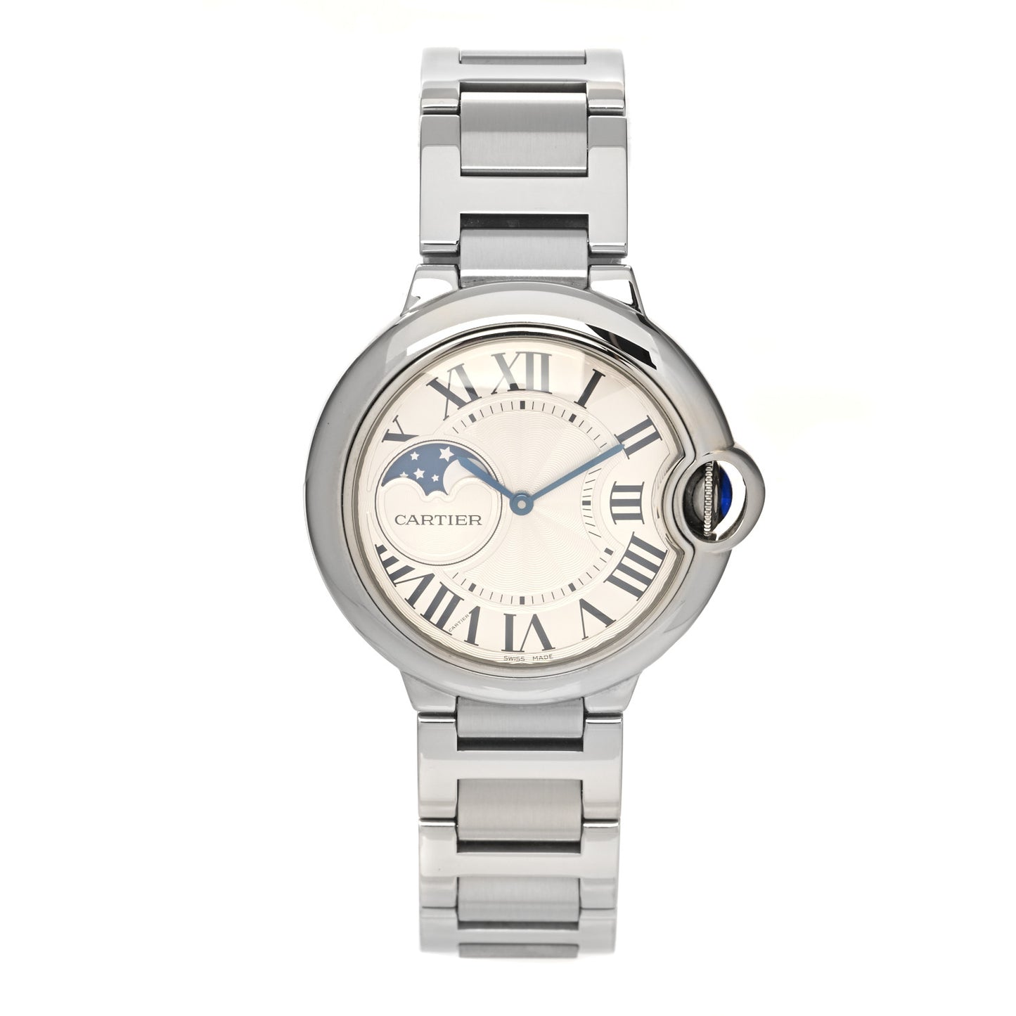 Stainless Steel 37mm Ballon Bleu De Cartier Moonphase Automatic Watch
