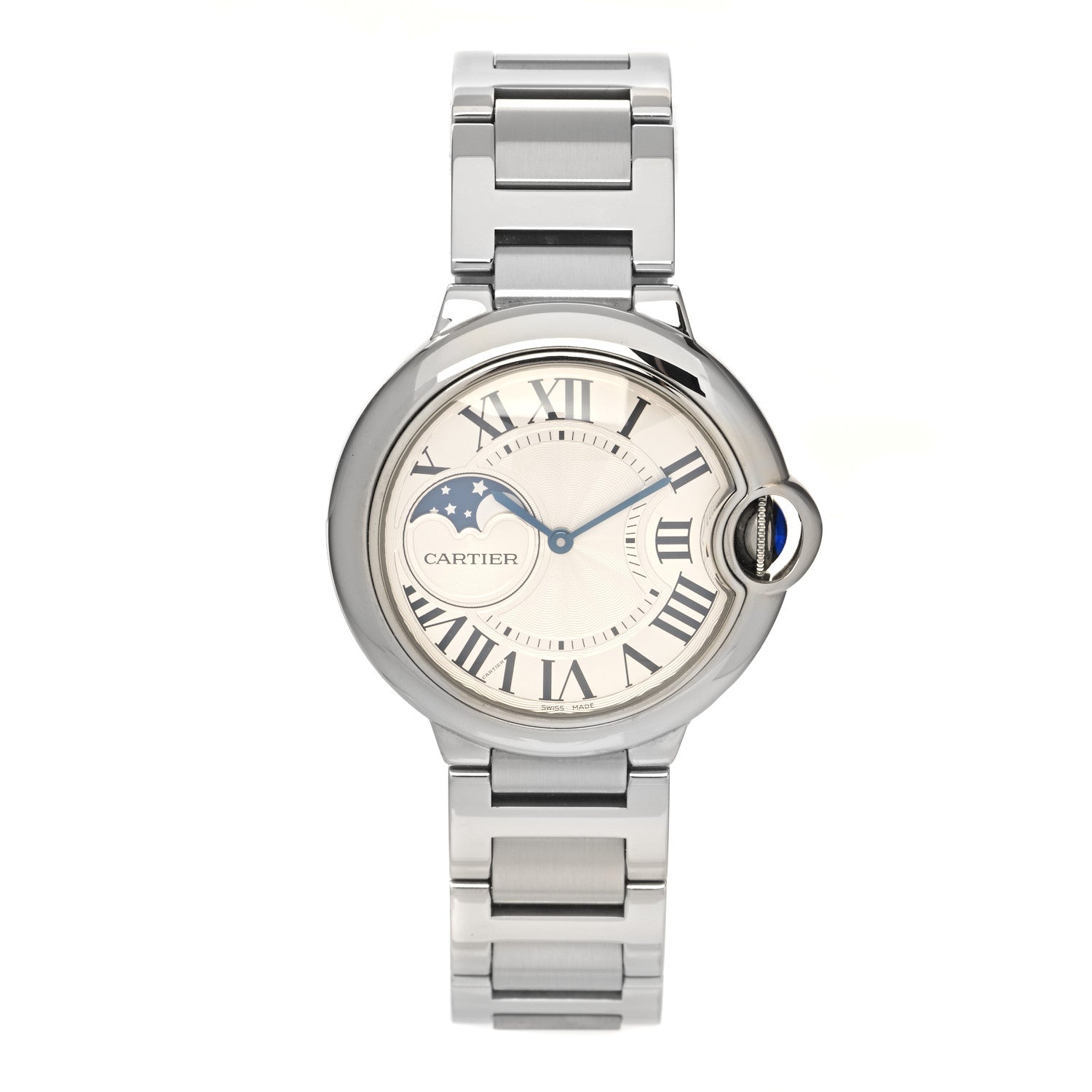 Cartier Stainless Steel 37mm Ballon Bleu De Cartier Moonphase Automatic Watch 1 of 5