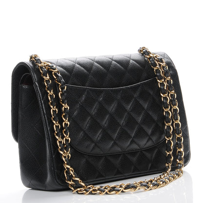 Chanel Caviar Quilted Jumbo Double Flap Black 3 of 8