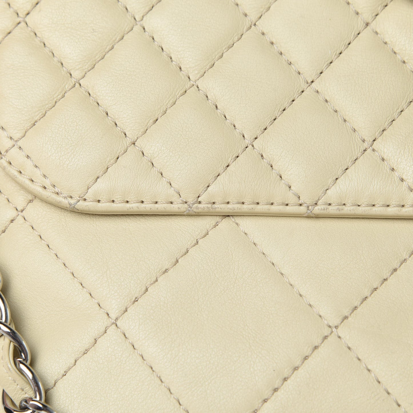 Calfskin Quilted In the Business Flap Bag Beige Clair