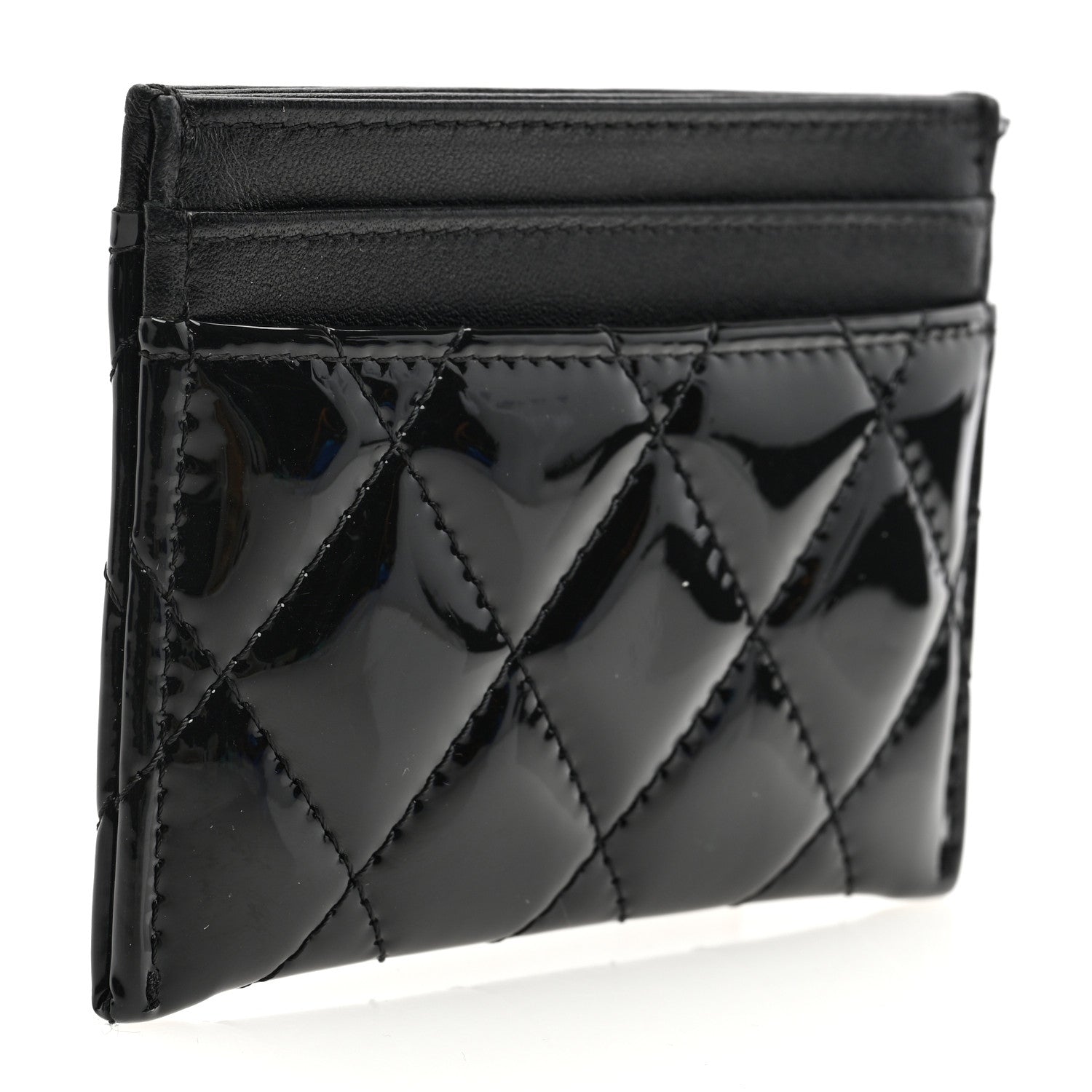 Chanel Patent Calfskin Quilted Card Holder Black 3 of 8