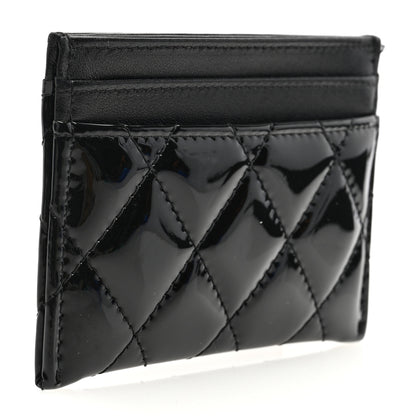 Chanel Patent Calfskin Quilted Card Holder Black 3 of 8