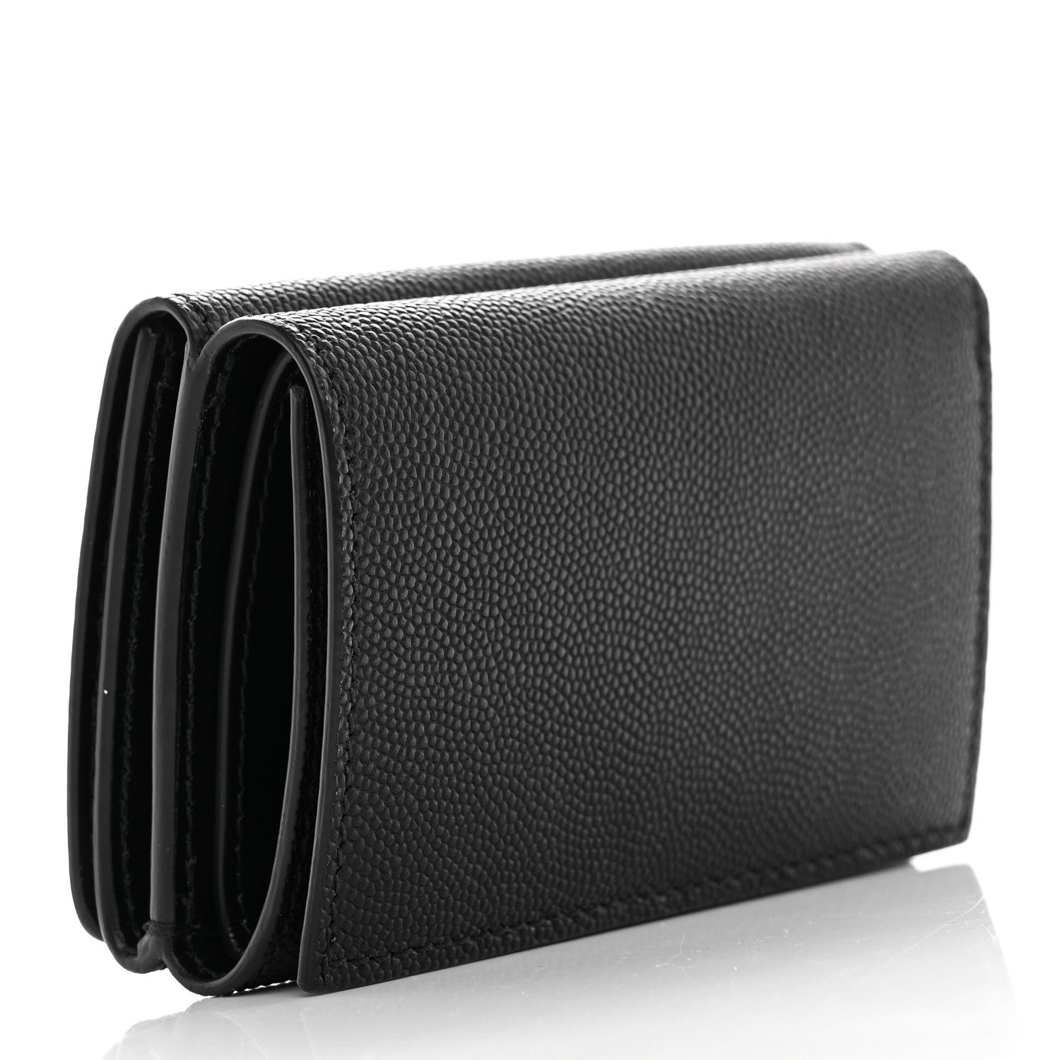Burberry Grained Calfskin TB Compact Tri-Fold Wallet Black 3 of 11