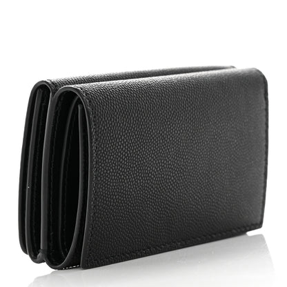 Burberry Grained Calfskin TB Compact Tri-Fold Wallet Black 3 of 11