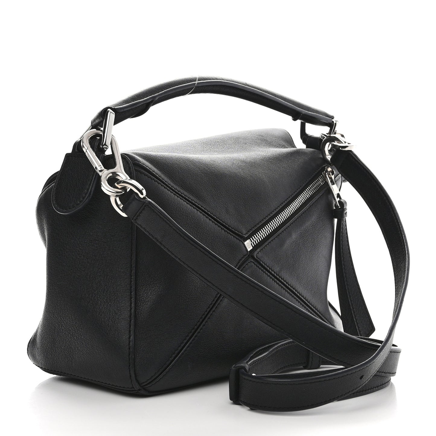 Calfskin Small Puzzle Bag Black