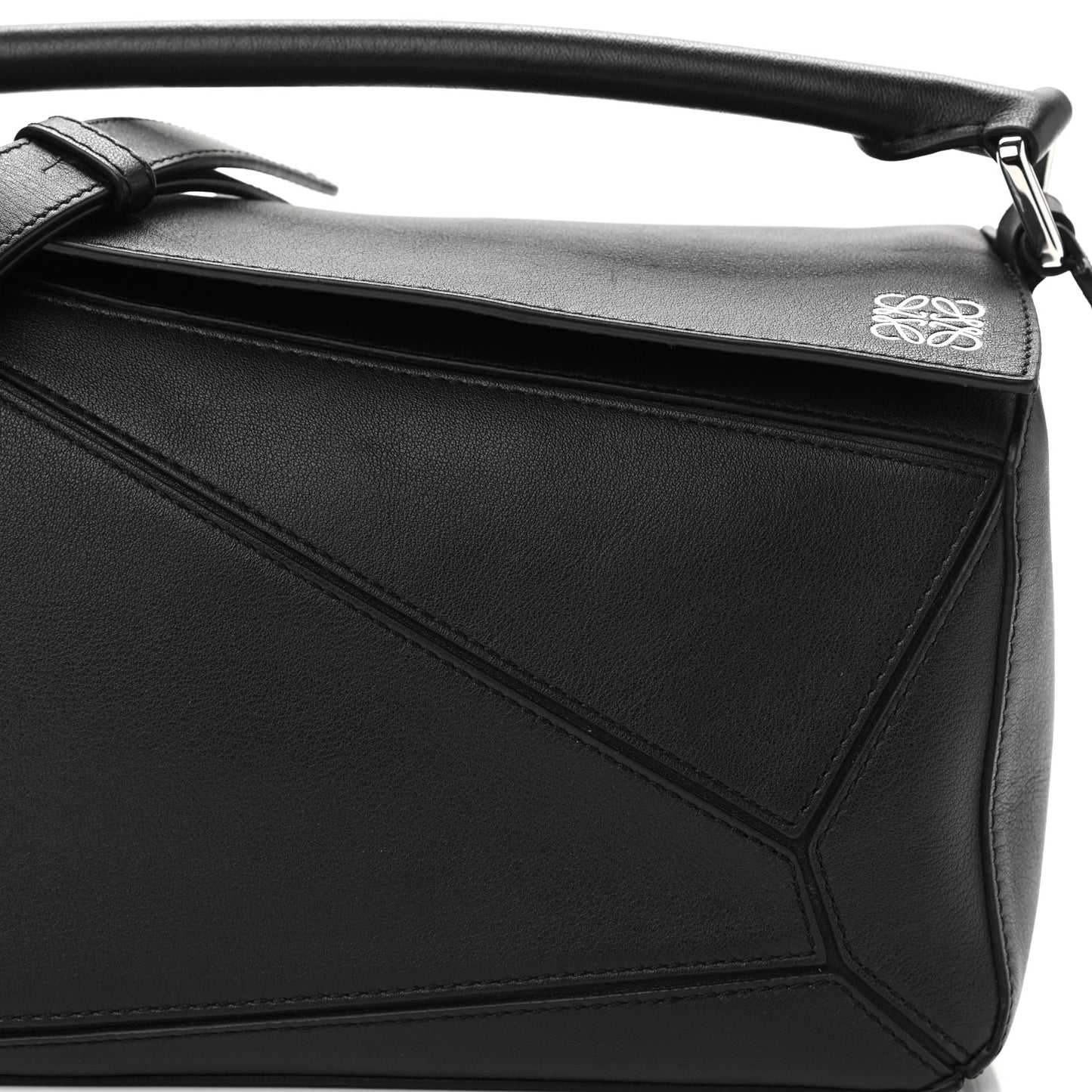 Calfskin Small Puzzle Bag Black