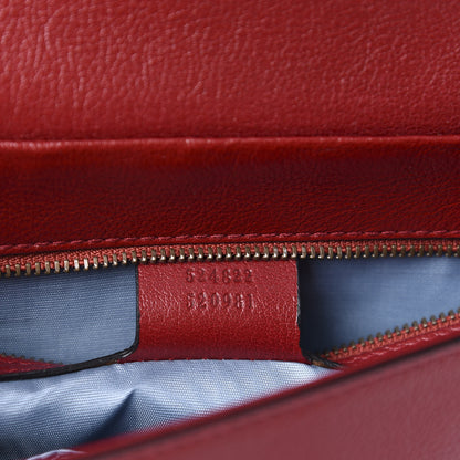 Gucci Calfskin Diagonal GG Medium Thiara Double Envelope Shoulder Bag Black Red 10 of 11