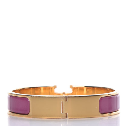 Hermes Enamel Narrow Clic Clac H Bracelet PM Rose Azalee 3 of 5